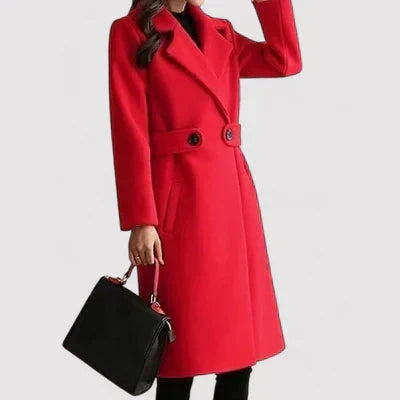 Elena | Wool Belted Coat for Timeless Elegance