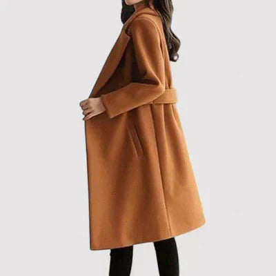 Elena | Wool Belted Coat for Timeless Elegance