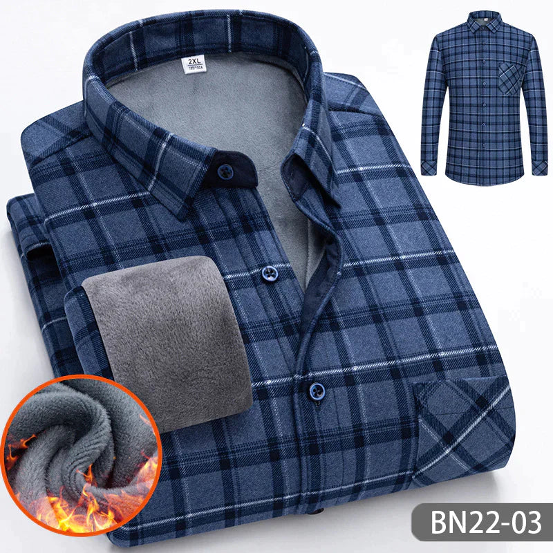 Warm Striped Shirt for Autumn and Winter