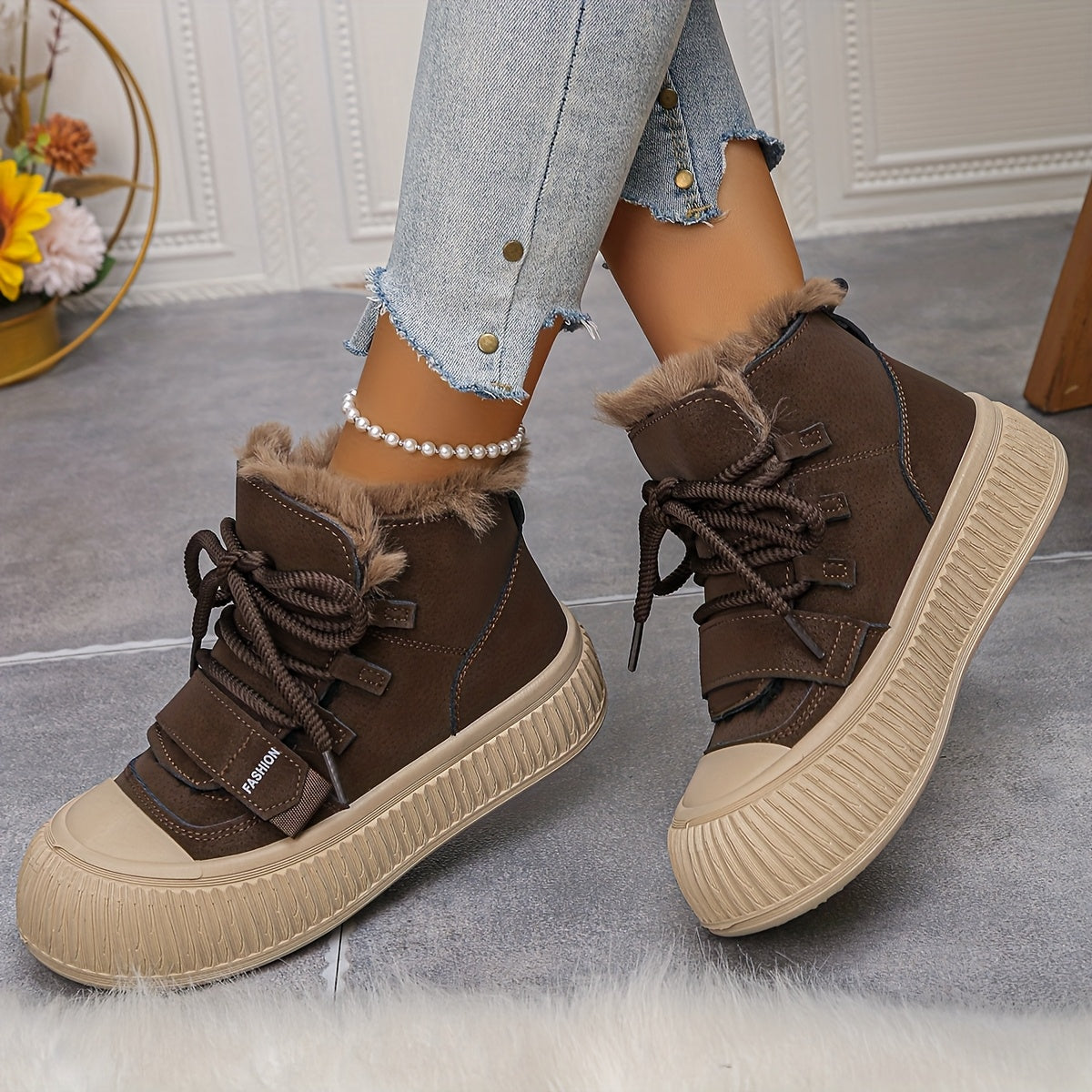 Nora | Plush-Lined Mid-Top Winter Boots
