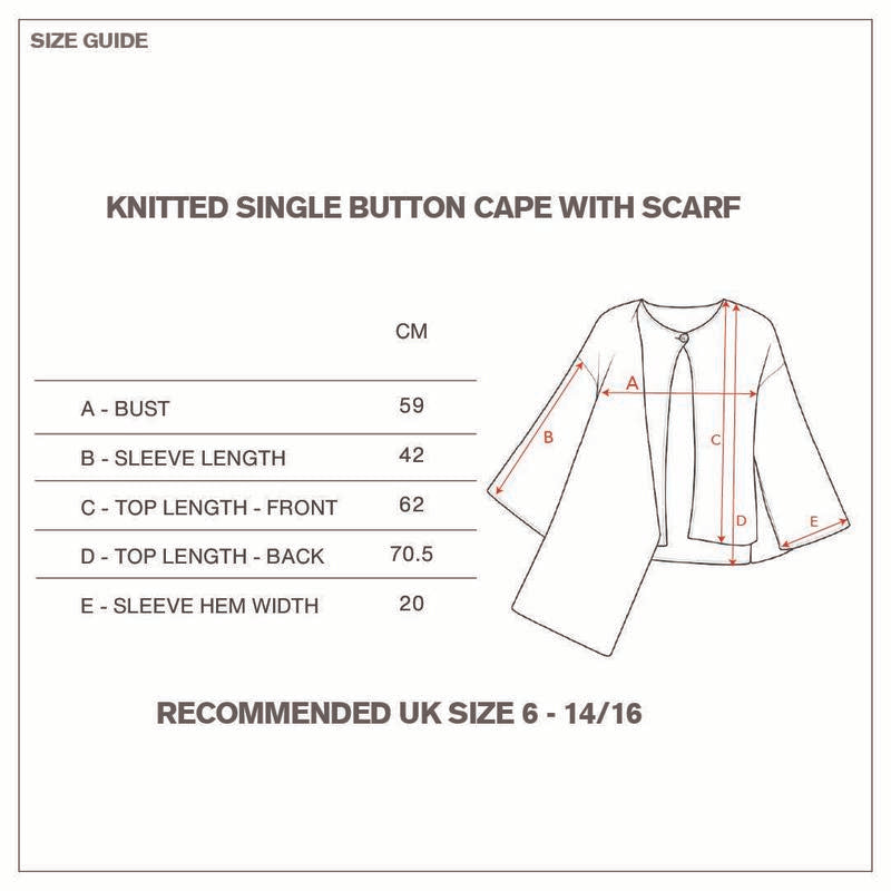 Elara | Knitted Cape with Integrated Scarf