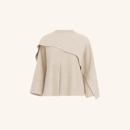 Elara | Knitted Cape with Integrated Scarf