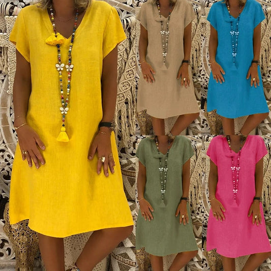 🌿100% Linen Summer Classic Dress