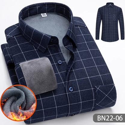 Warm Striped Shirt for Autumn and Winter