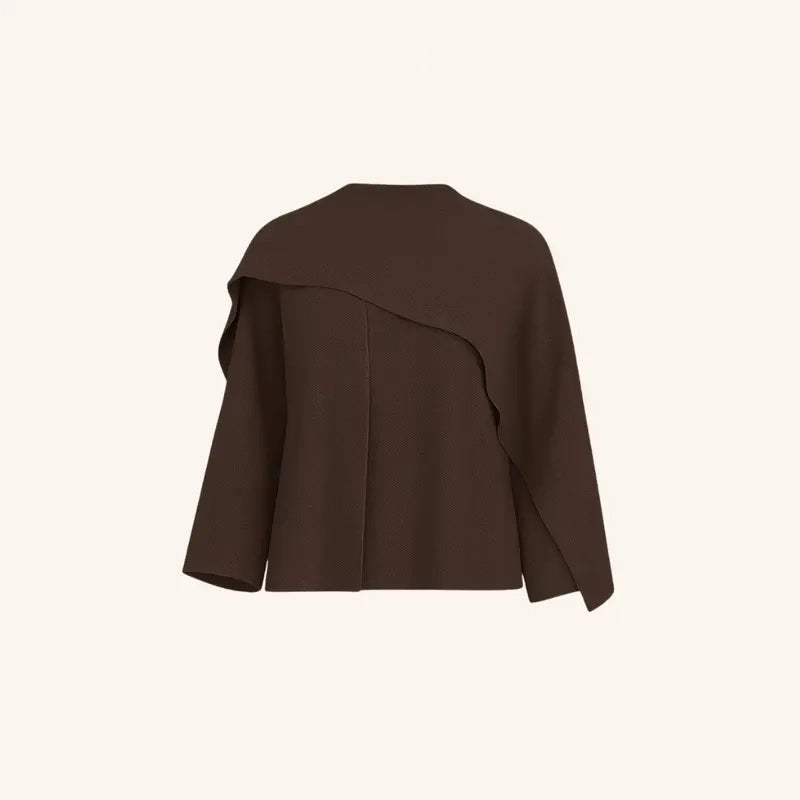 Elara | Knitted Cape with Integrated Scarf