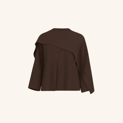 Elara | Knitted Cape with Integrated Scarf