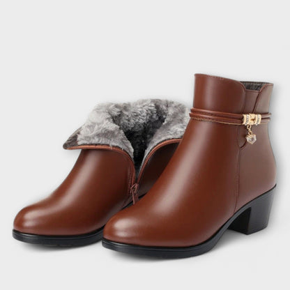 Evelina | Elegant Winter Ankle Boots with Zipper