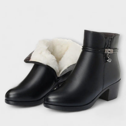 Evelina | Elegant Winter Ankle Boots with Zipper