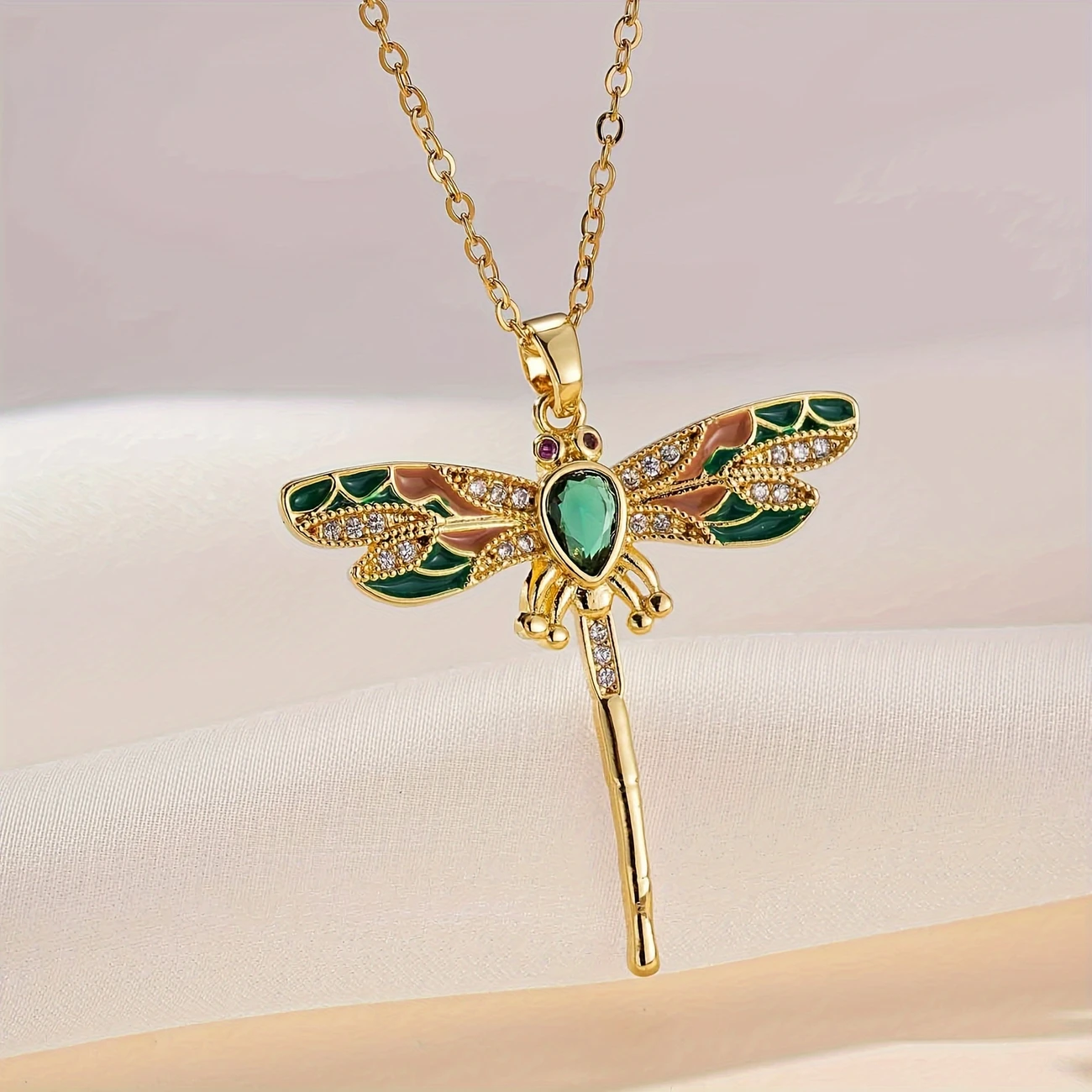 Elaria™ | Radiant Green Dragonfly Collar