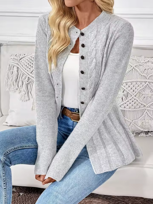 Clara | Textured Knit Button Cardigan