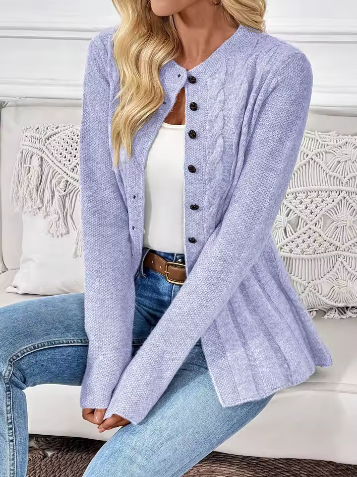 Clara | Textured Knit Button Cardigan