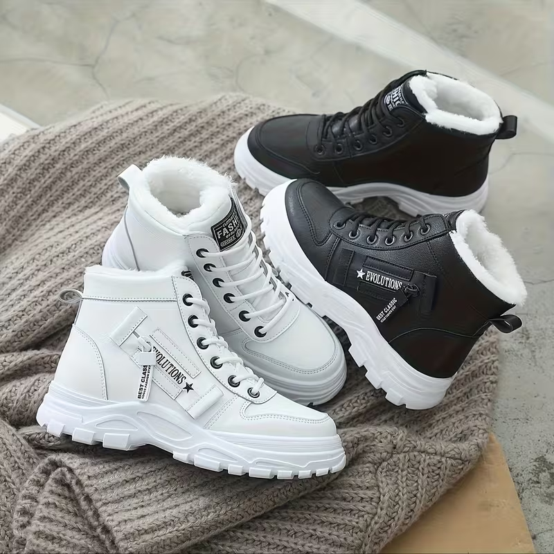 LunaStep | Plush-Lined Platform Ankle Boots