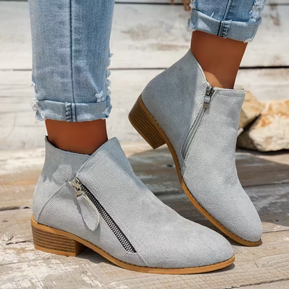 Soleva | Side-Zip Block Heel Ankle Boots