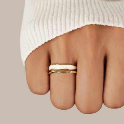 Gold Sahara Ring with Lapis