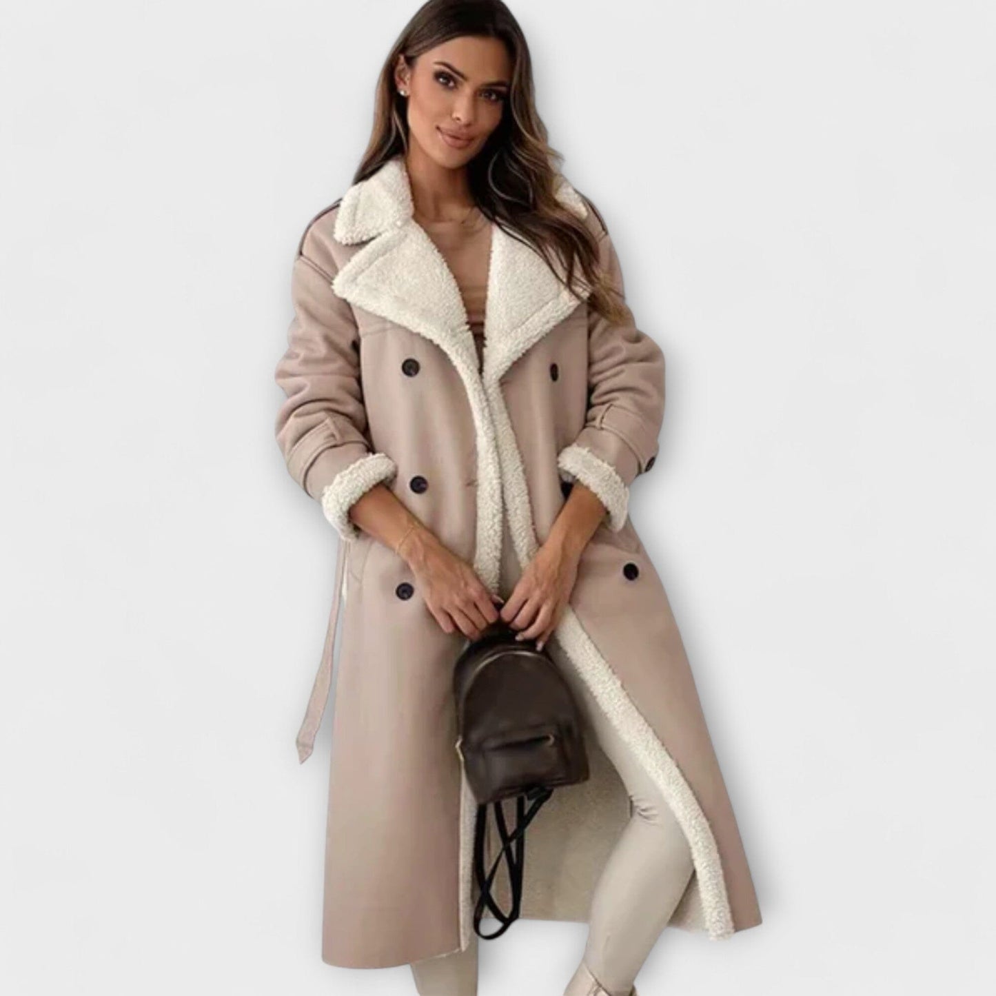 Maria | Classic Long Teddy Collar Coat