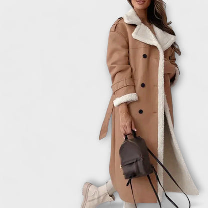 Maria | Classic Long Teddy Collar Coat