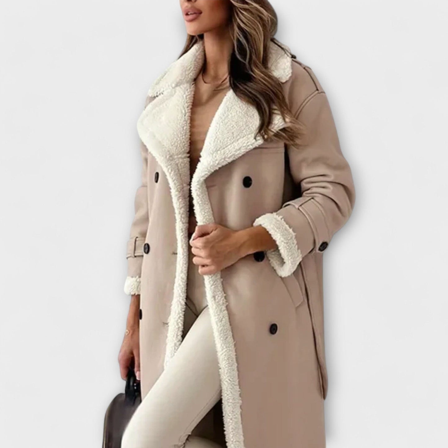 Maria | Classic Long Teddy Collar Coat