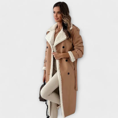 Maria | Classic Long Teddy Collar Coat