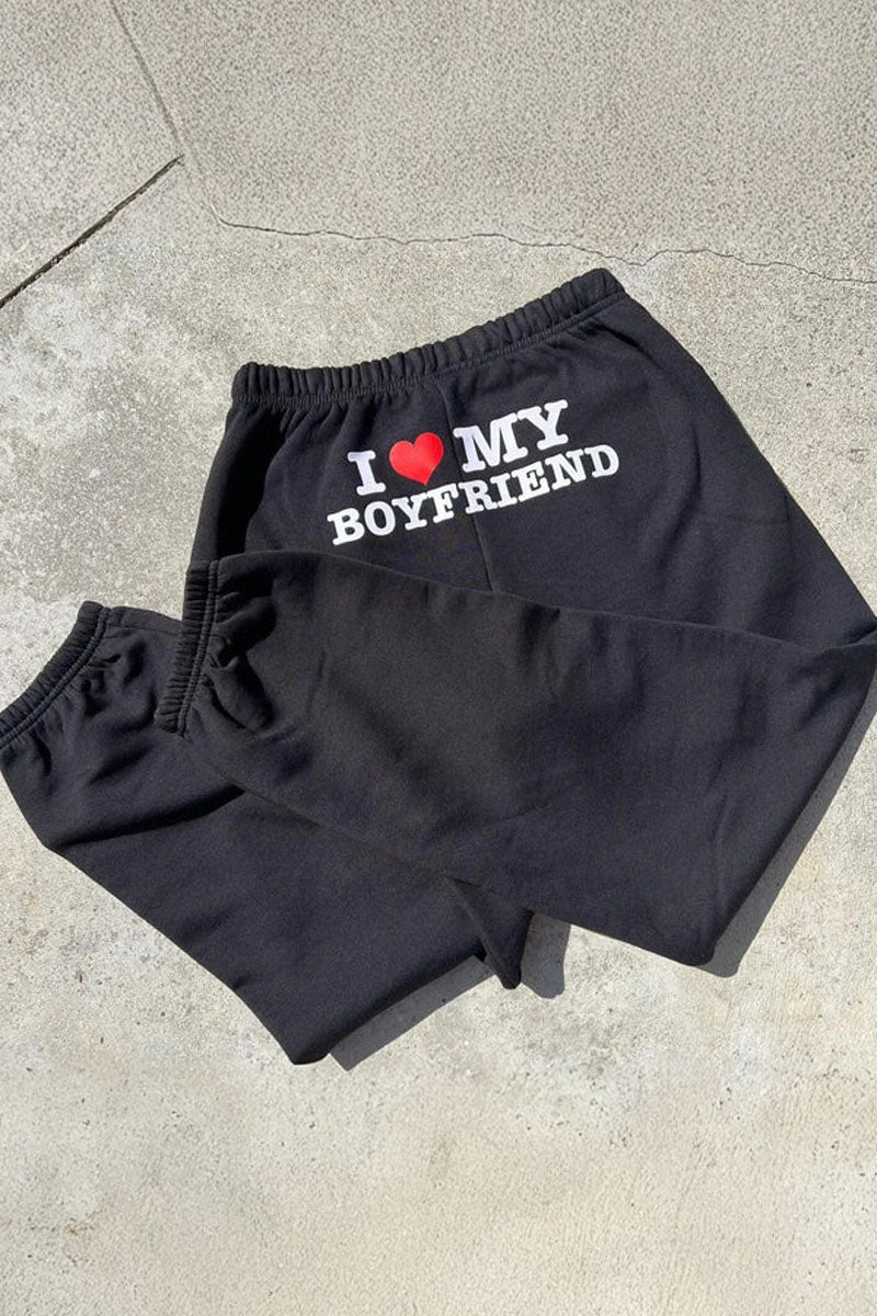 Pantalones deportivos estampados I Love MY BOYFRIEND