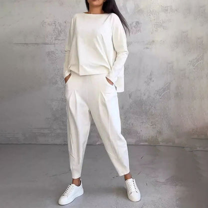 Big Sale💥Women's 2-piece Set: Long-Sleeved Round Neck Top + Pants