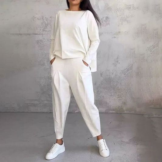 Big Sale💥Women's 2-piece Set: Long-Sleeved Round Neck Top + Pants