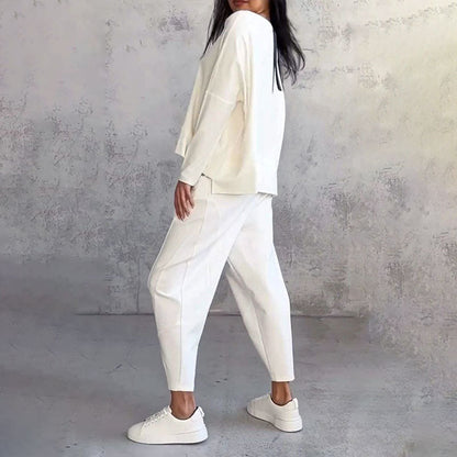 Big Sale💥Women's 2-piece Set: Long-Sleeved Round Neck Top + Pants