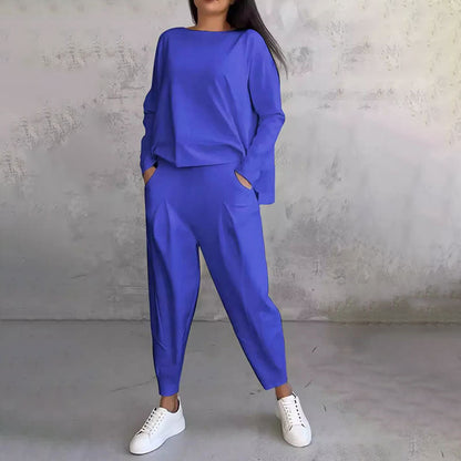 Big Sale💥Women's 2-piece Set: Long-Sleeved Round Neck Top + Pants