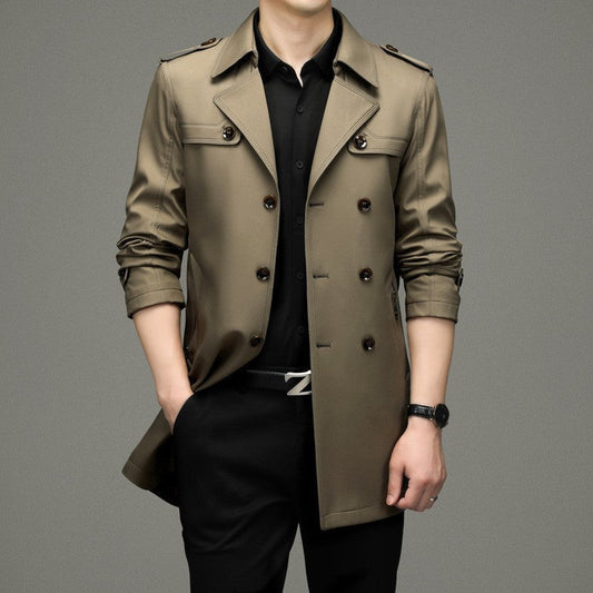 Men's Double Buttoned Windbreaker Jacket