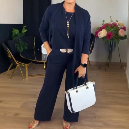 Stylish 3-piece Set w/ Long Cardigan, Top & Pants🔥FREE SHIPPING