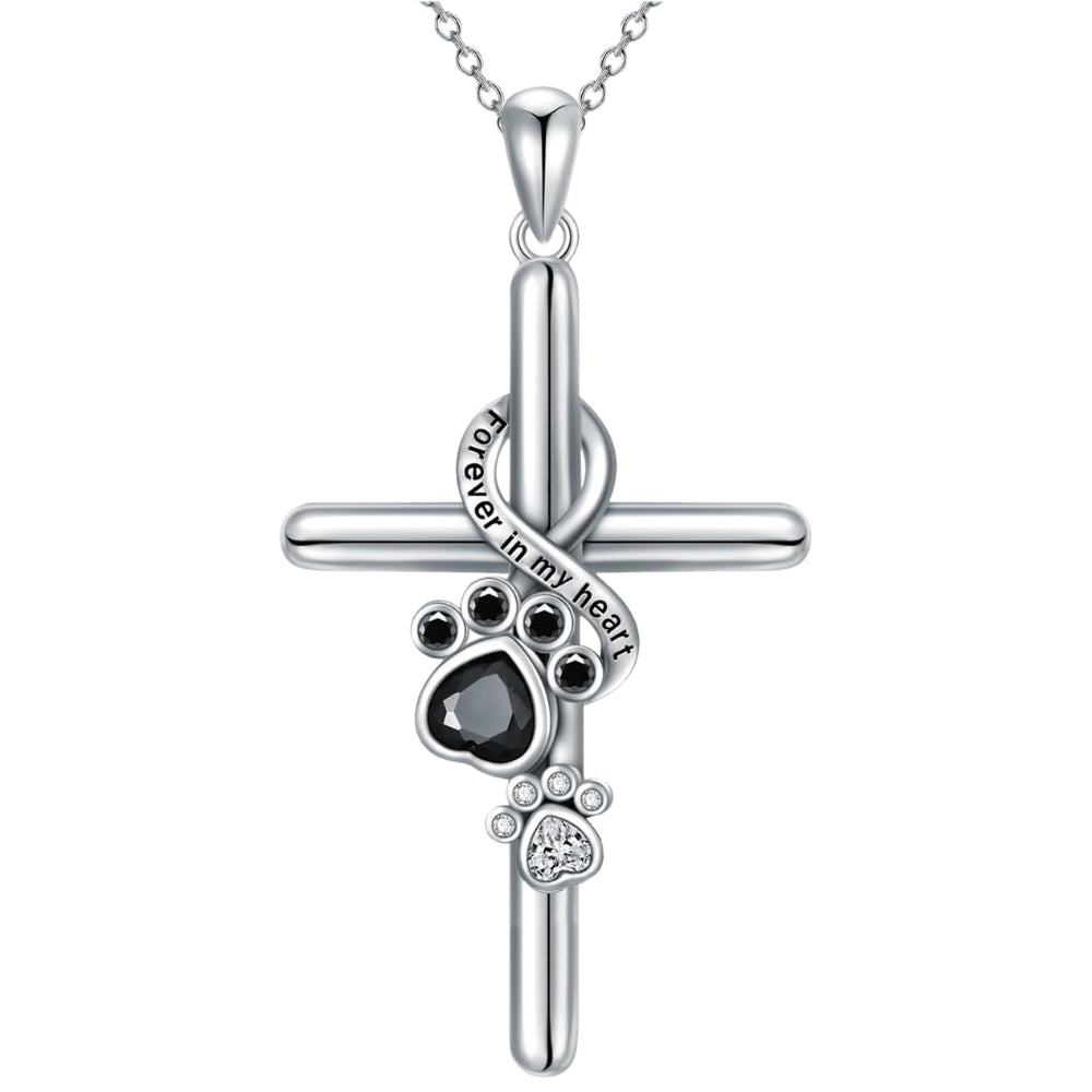 Argiñe™ | Silver Necklace with Fingerprint and Cross